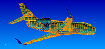 Model of an aircraft stress analysis.