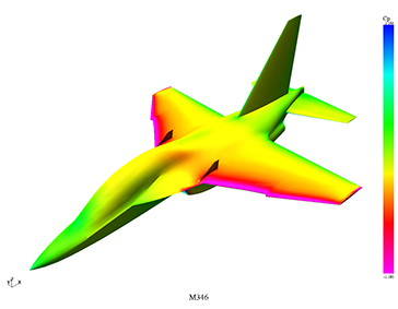 Aerodynamic aircraft design diagram.